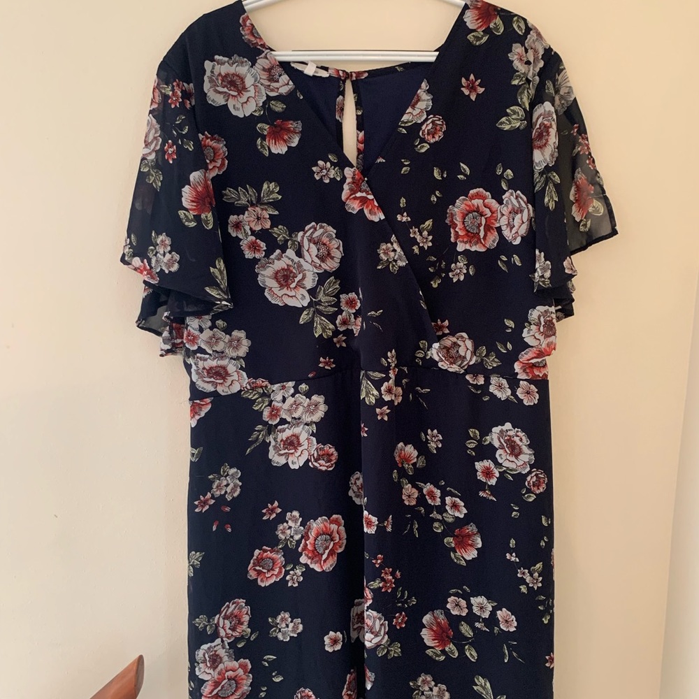 Maurice’s kimono style blue floral dress size 3x